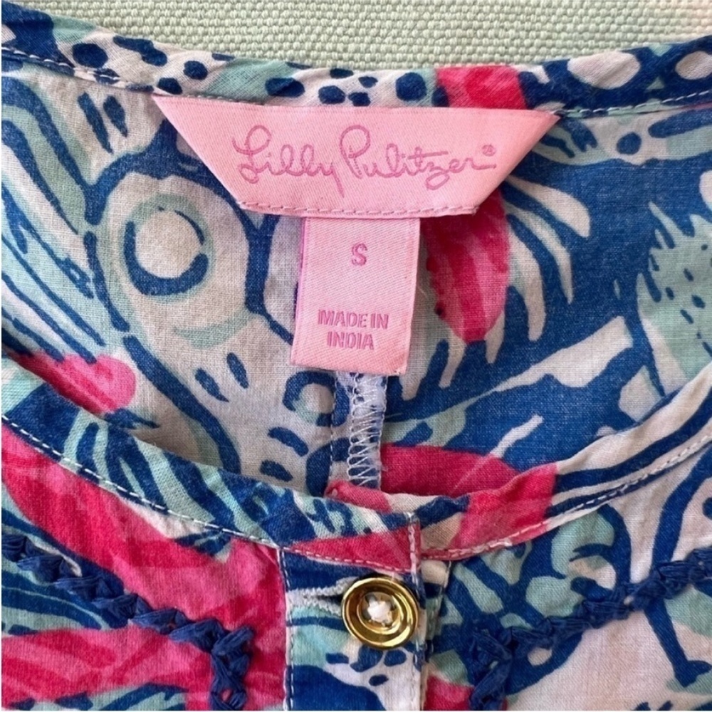 Lilly Pulitzer Atlee Tunic Dress She She Shells Print Cotton Girls Small - Picture 8 of 13